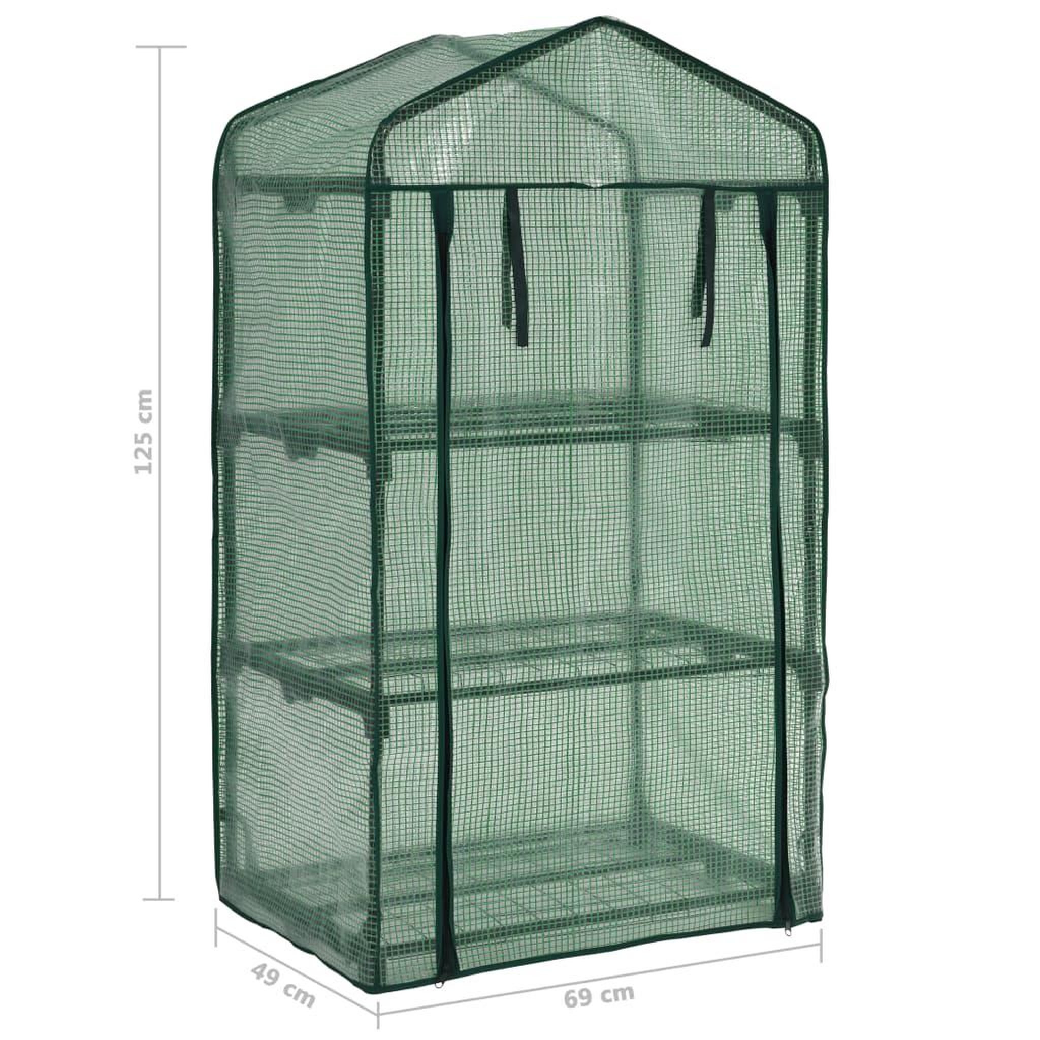 Voir la diapositive 6 : VIDAXL Mini-serre a 3 niveaux 69x49x125 cm