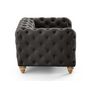 Voir la diapositive 6 : LISA DESIGN Walter - fauteuil chesterfield en velours - pieds bois