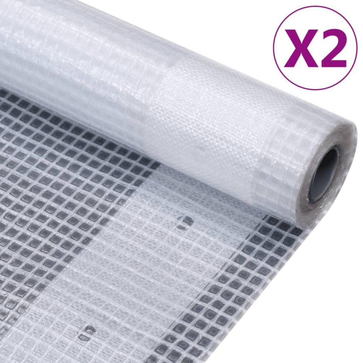 VIDAXL Baches Leno 2 pcs 260 g/m^2 4x15 m Blanc