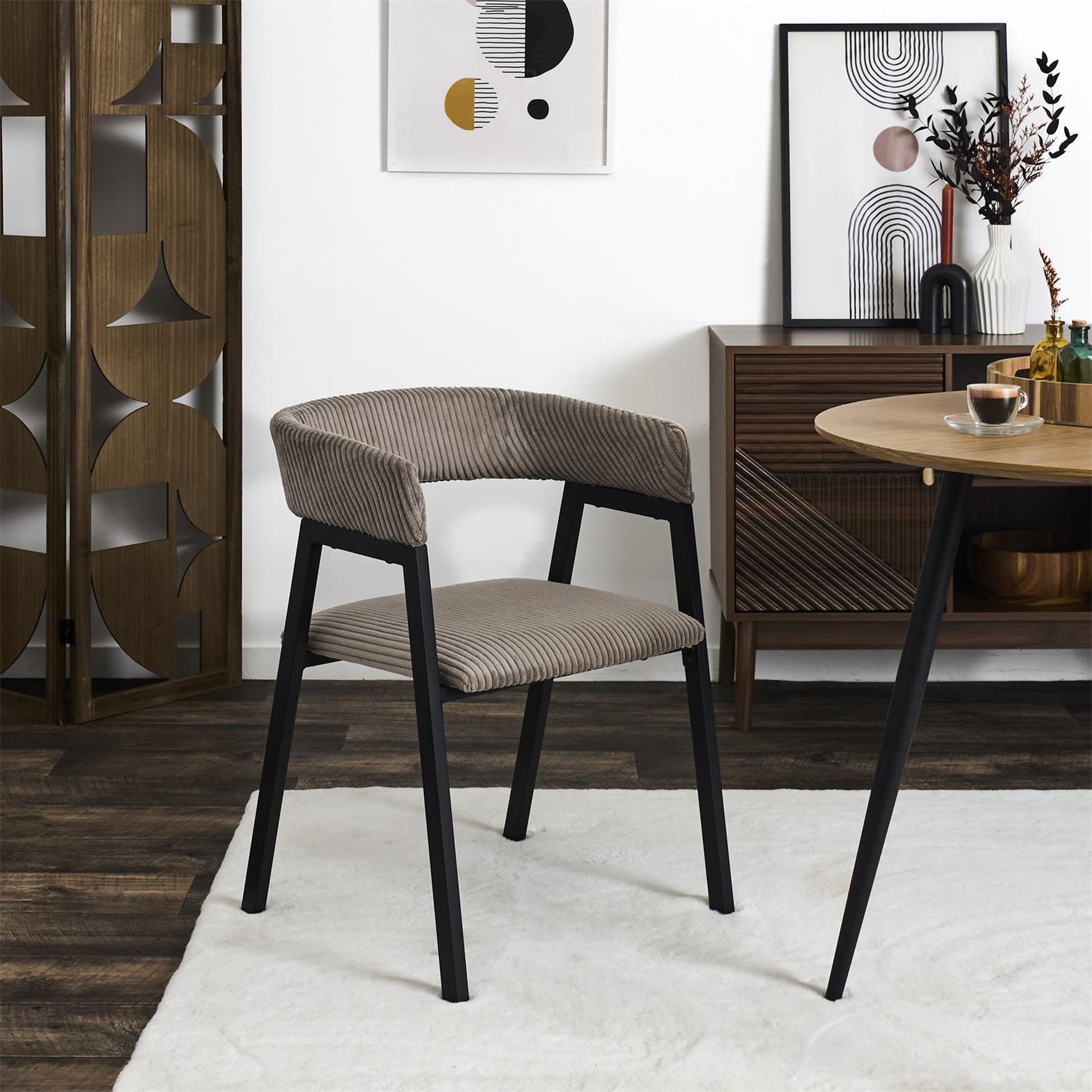 Voir la diapositive 2 : TOILINUX Lot de 2 fauteuils design en tissu côtelé scott
