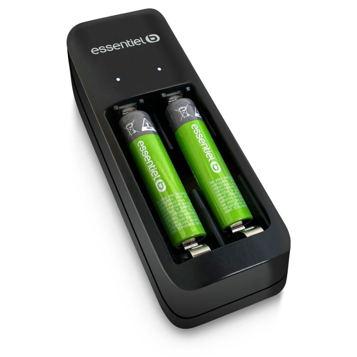 ESSENTIEL B Chargeur de piles + LR03 AAA x2 700Nimh