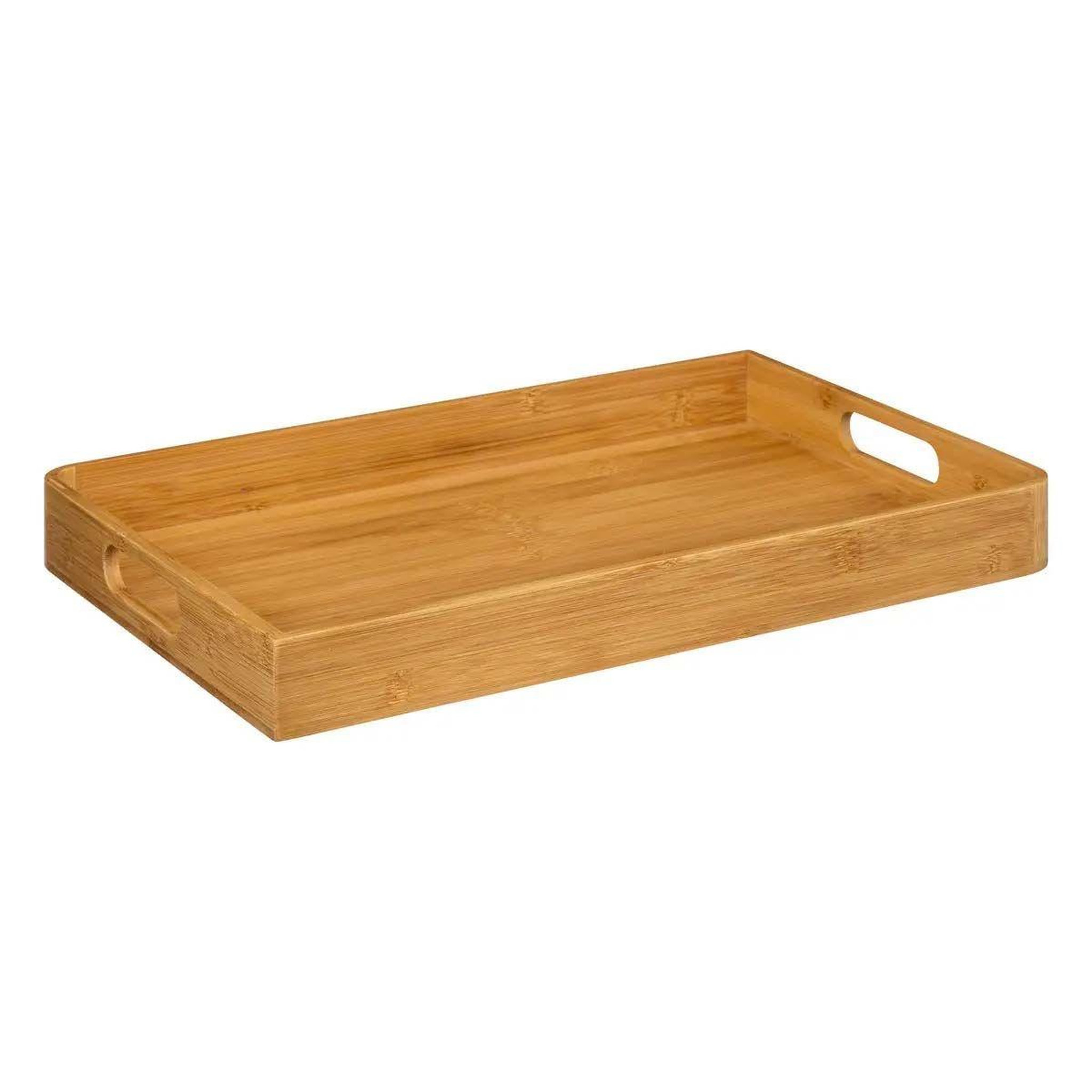 Voir la diapositive 2 : FIVE Lot de 2 plateaux de service  bambou  46cm beige