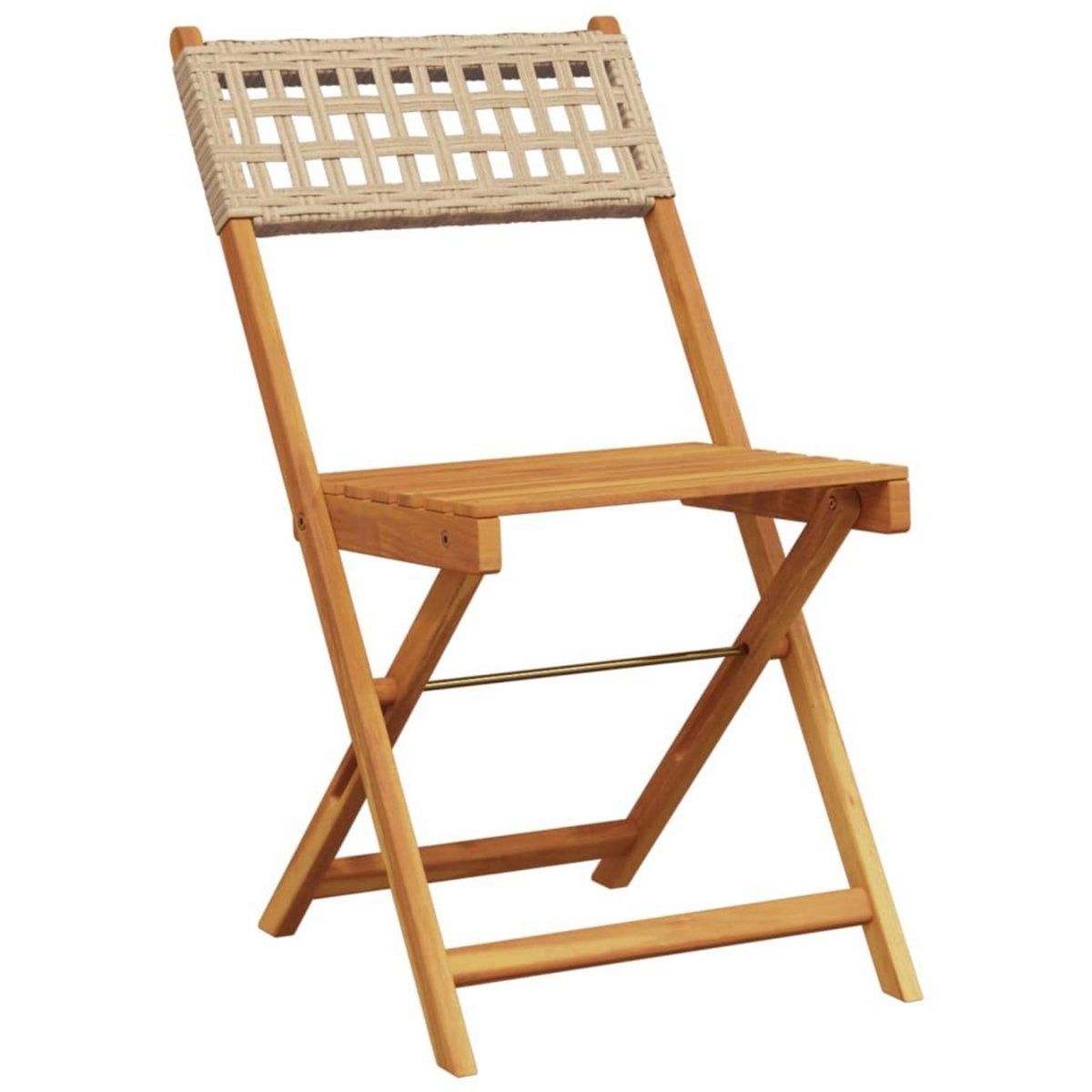 VIDAXL Chaises de jardin pliantes lot de 8 beige rotin et bois massif