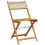 Voir la diapositive 3 : VIDAXL Chaises de jardin pliantes lot de 8 beige rotin et bois massif
