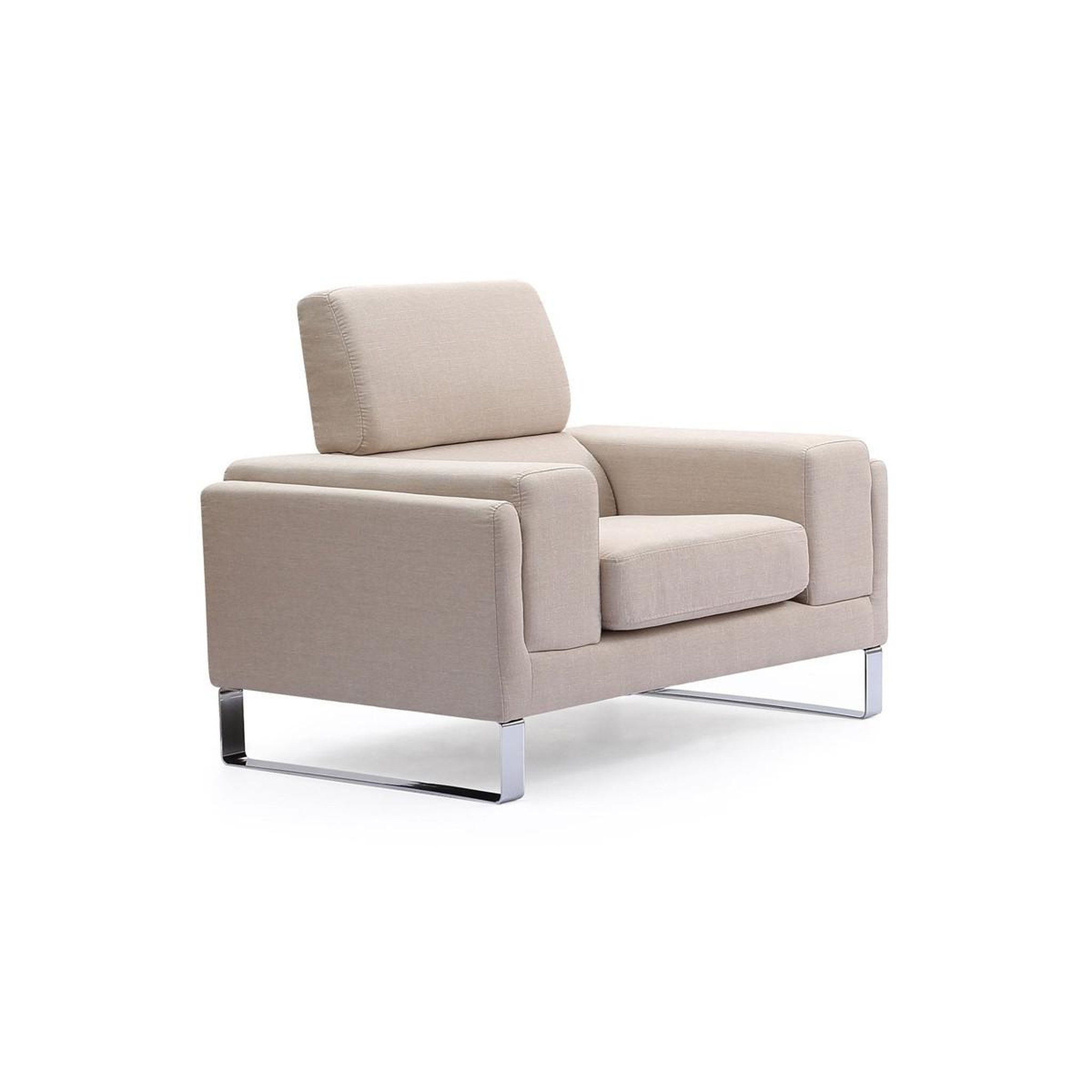 Voir la diapositive 1 : Paris Prix Fauteuil en Tissu  Ezekiel  104cm Beige