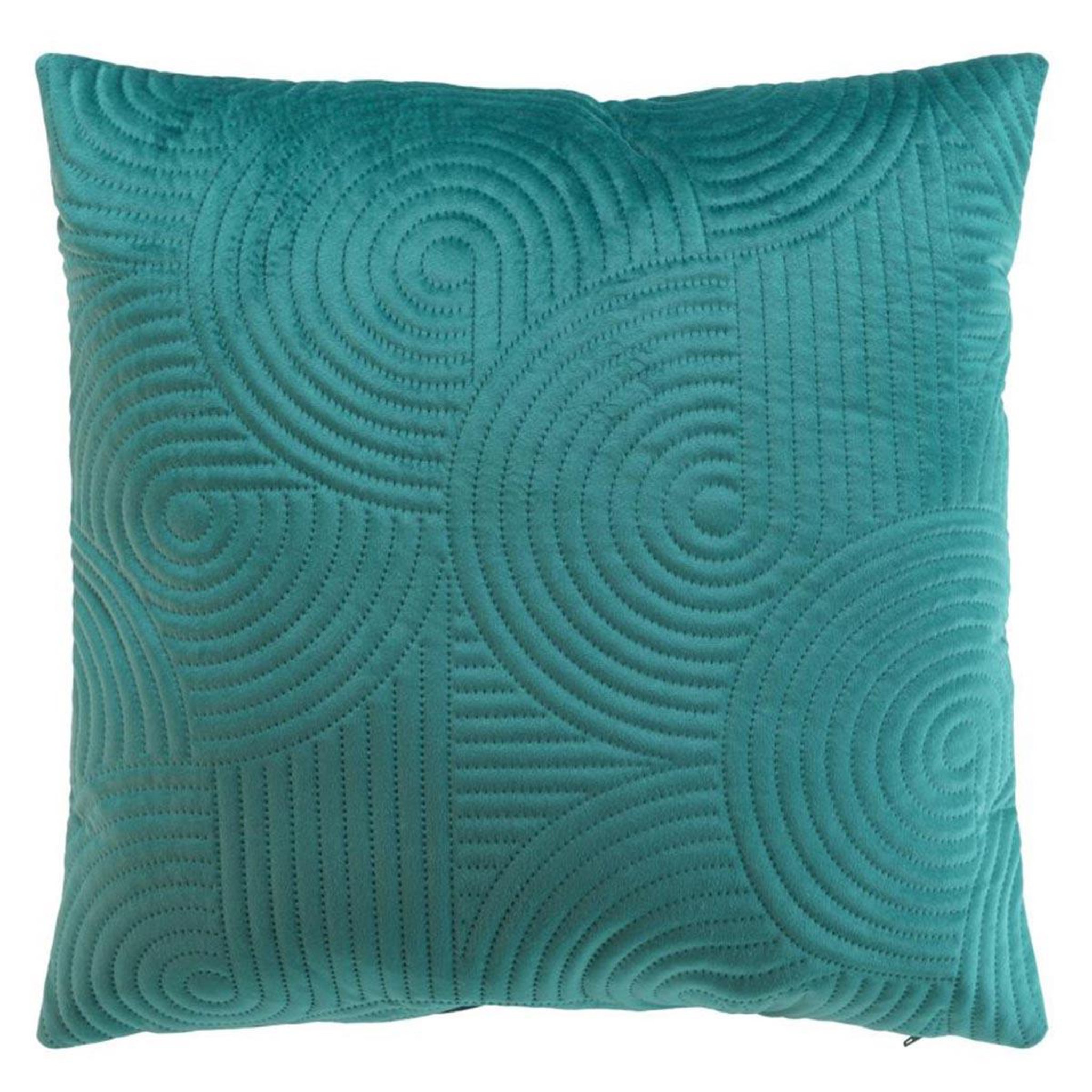 Douceur d'Intérieur Housse de coussin en velours  circles  40x40cm bleu