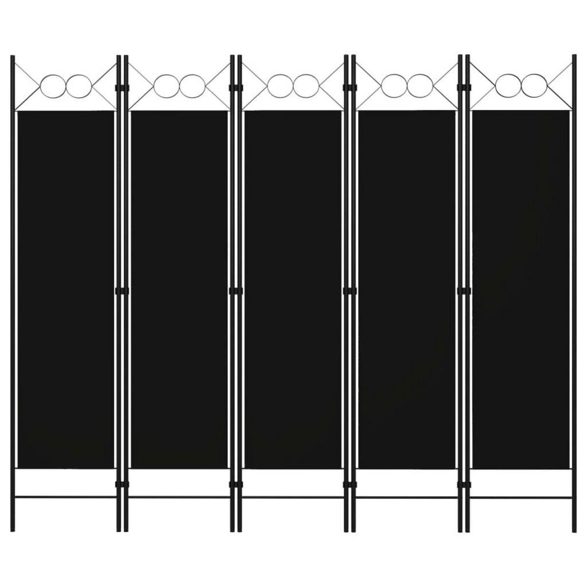 VIDAXL Cloison de separation 5 panneaux Noir 200x180 cm