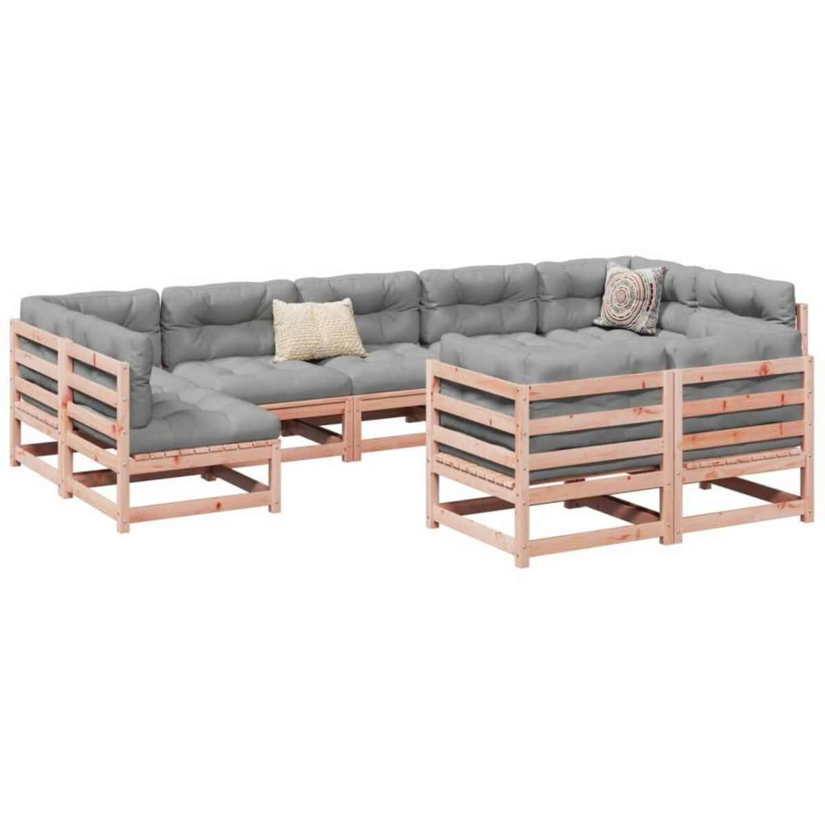 VIDAXL Salon de jardin 9 pcs bois massif sapin de douglas