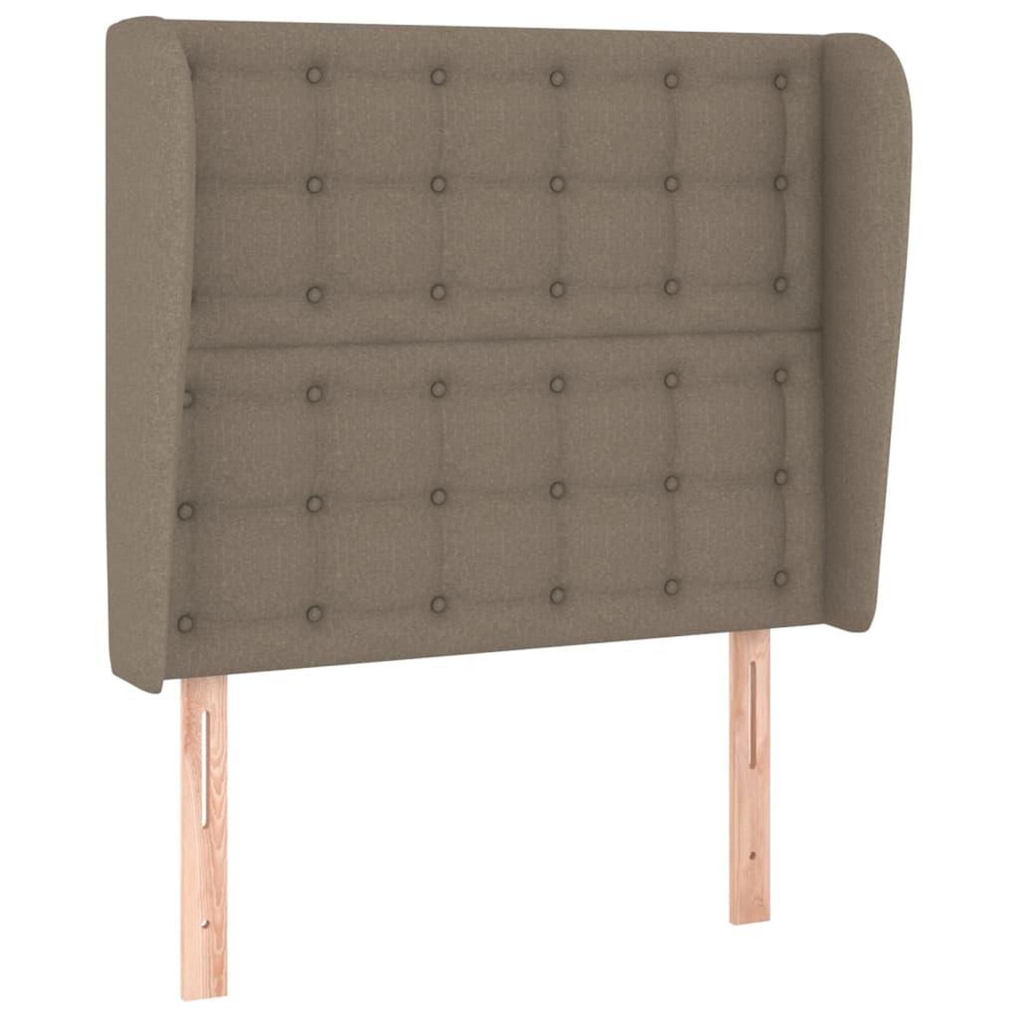 Voir la diapositive 2 : VIDAXL Tete de lit avec oreilles Taupe 103x23x118/128 cm Tissu
