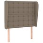 Voir la diapositive 2 : VIDAXL Tete de lit avec oreilles Taupe 103x23x118/128 cm Tissu