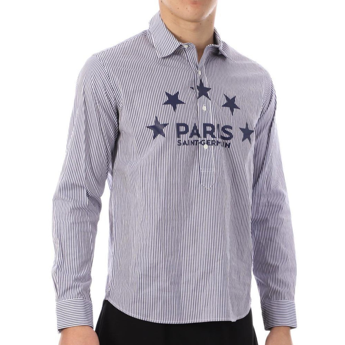 PSG PSG Chemise à Rayures Marine Homme PSG 109