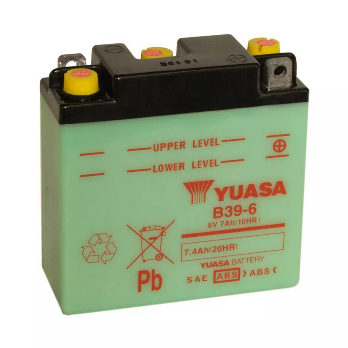 YUASA Batterie moto YUASA B39-6 6V 7.4AH