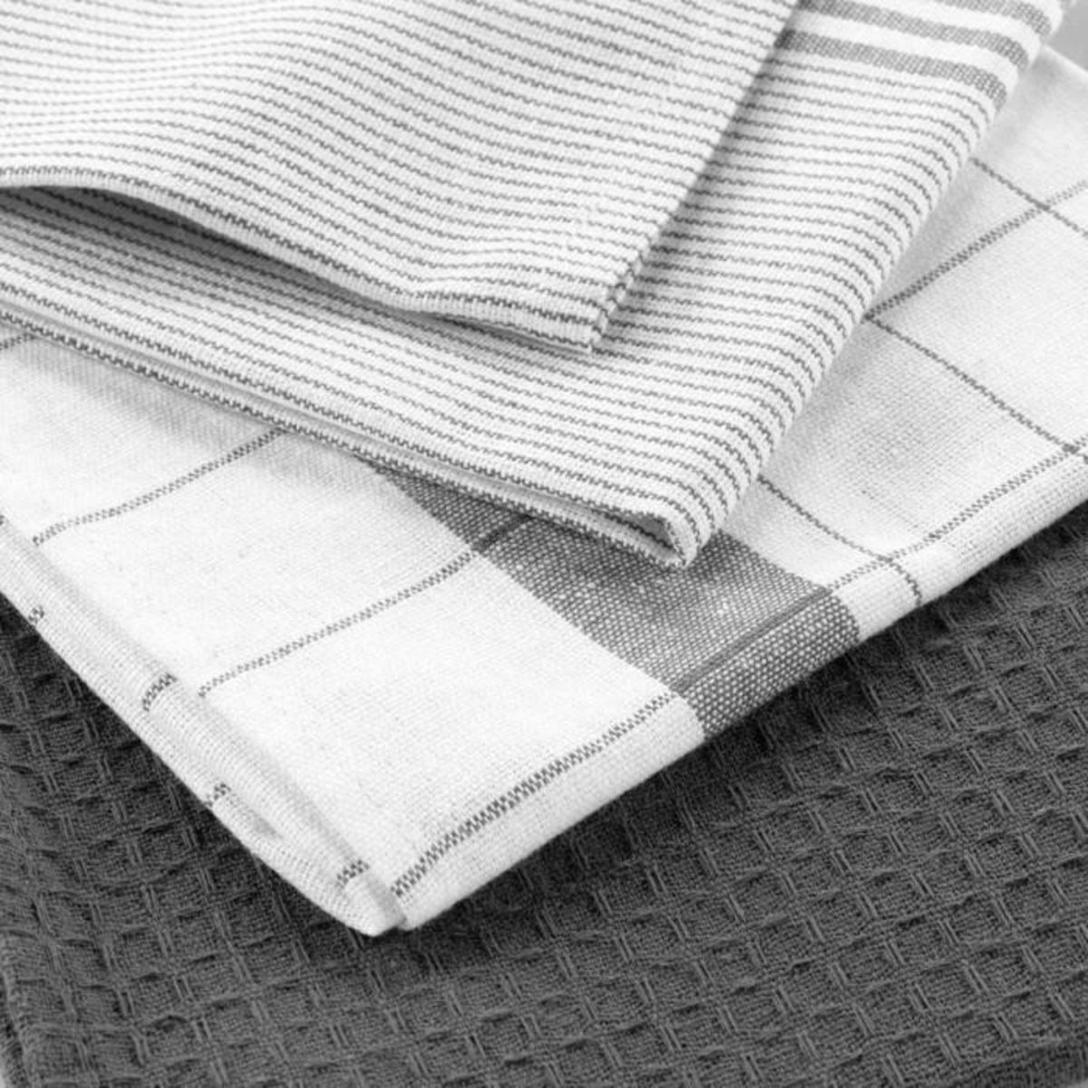 Paris Prix Lot de 3 Torchons  Vibrato  50x70cm Anthracite