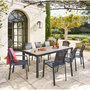 Voir la diapositive 2 : HESPERIDE Table de jardin fixe en aluminium effet bois 8 places EVASION