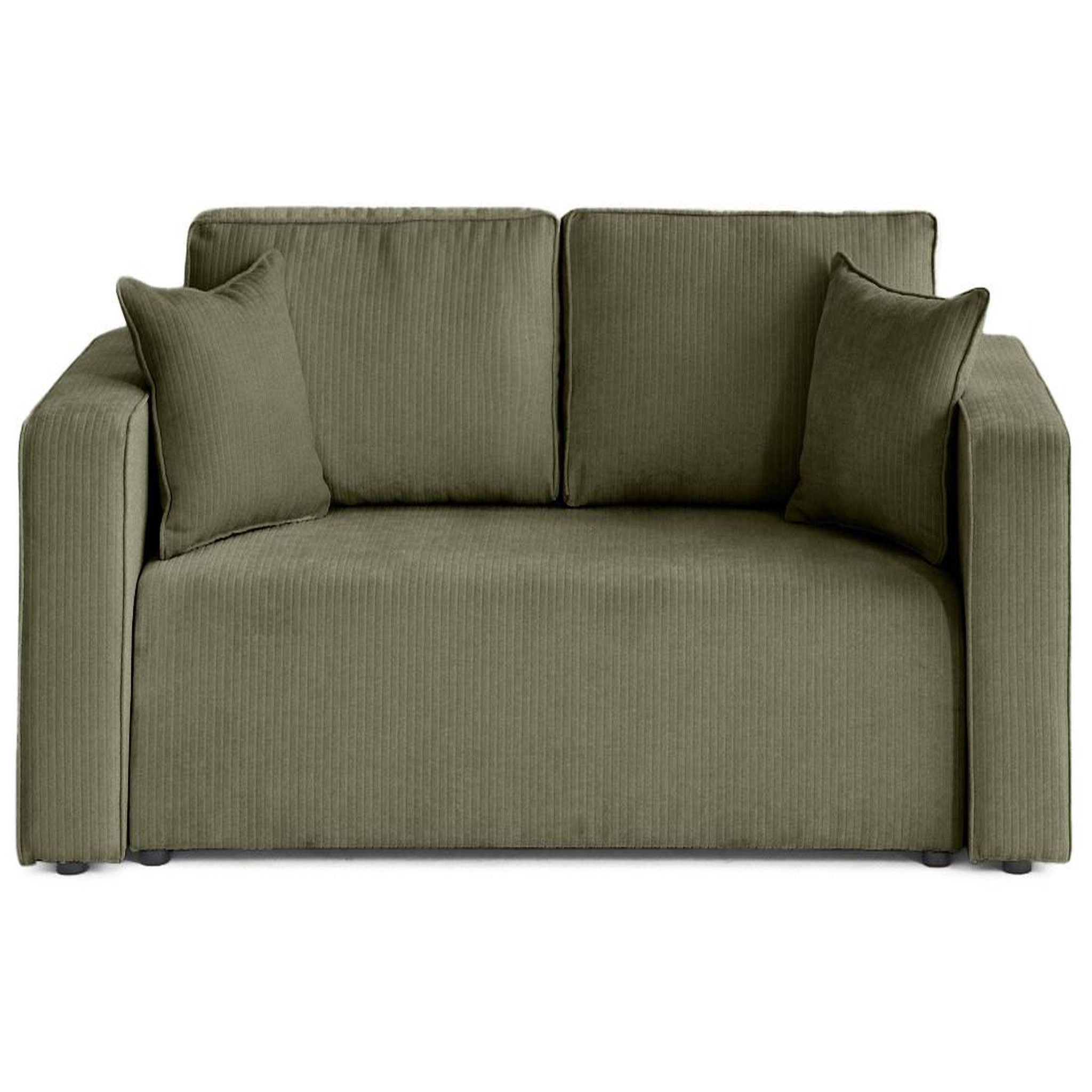 Voir la diapositive 1 : BEST MOBILIER Topaze - canapé droit 2 places en velours côtelé plat