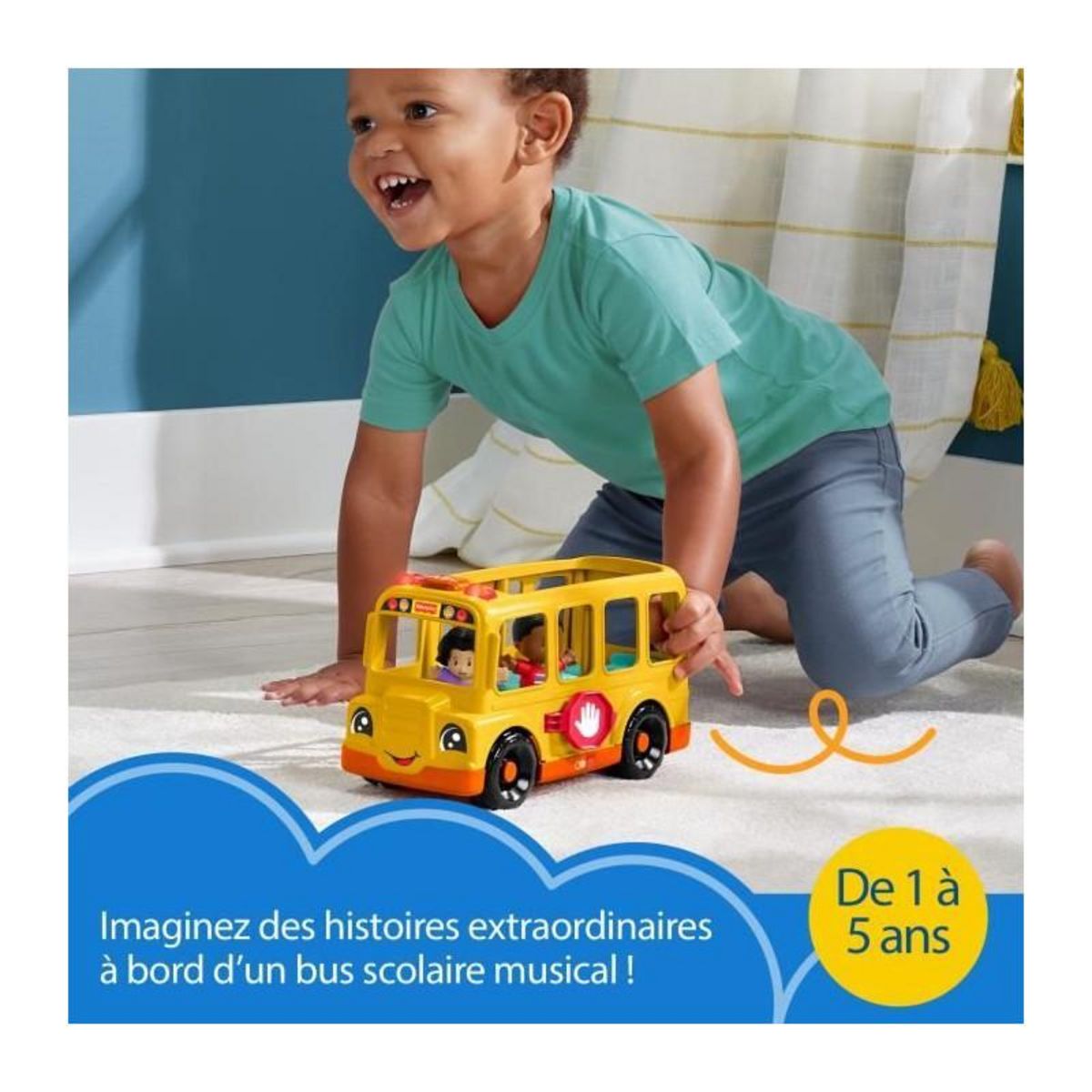 FISHER PRICE Fisher-Price Little People-Le Bus Scolaire-Véhicule musical a pousser HYT03