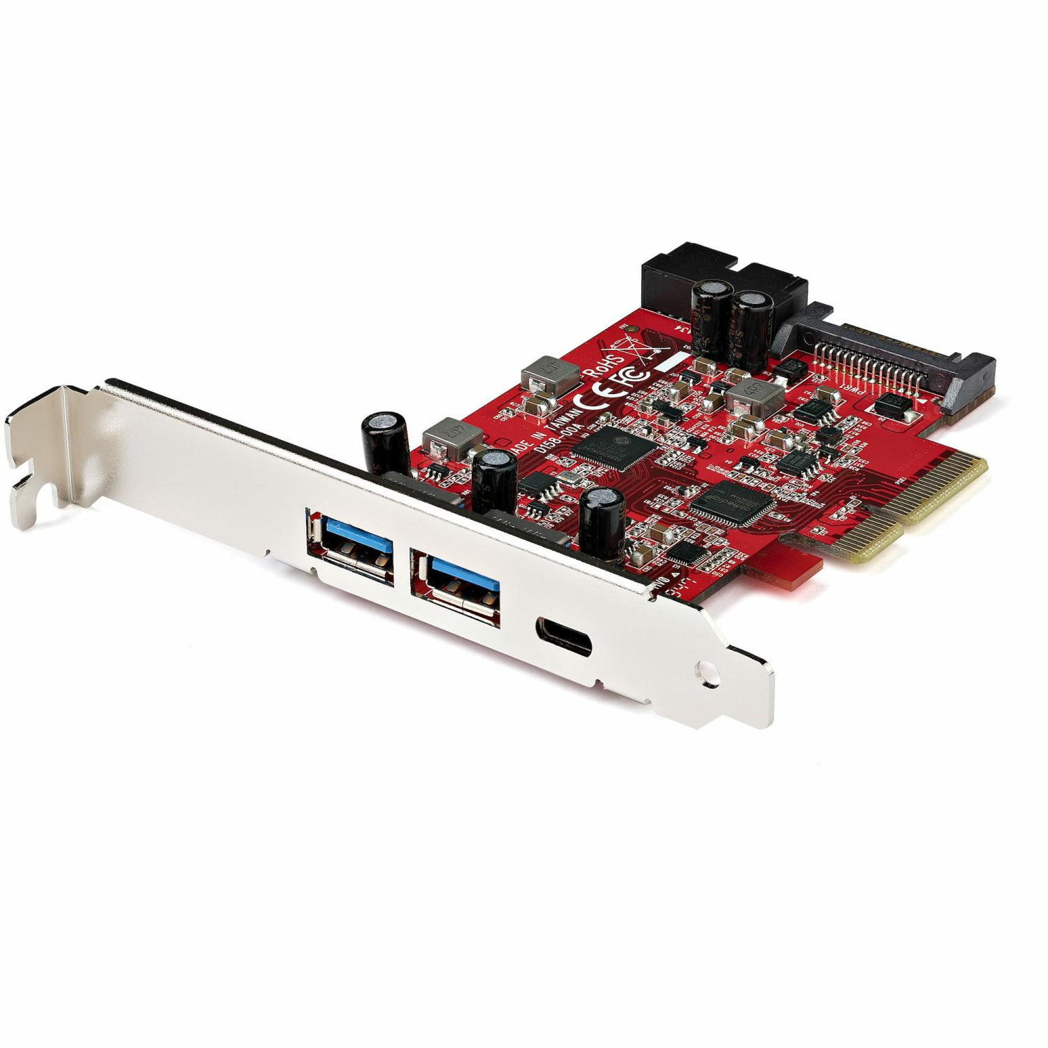 Voir la diapositive 3 : Startech Startech.com carte pci express usb 5 ports - carte pcie usb 3.2 gen 2 (10gbps) avec 1x usb-c & 2x usb-a - 1x idc 2 ports (extension connecteur interne usb 5gbps) - carte contrôleur usb c pci express