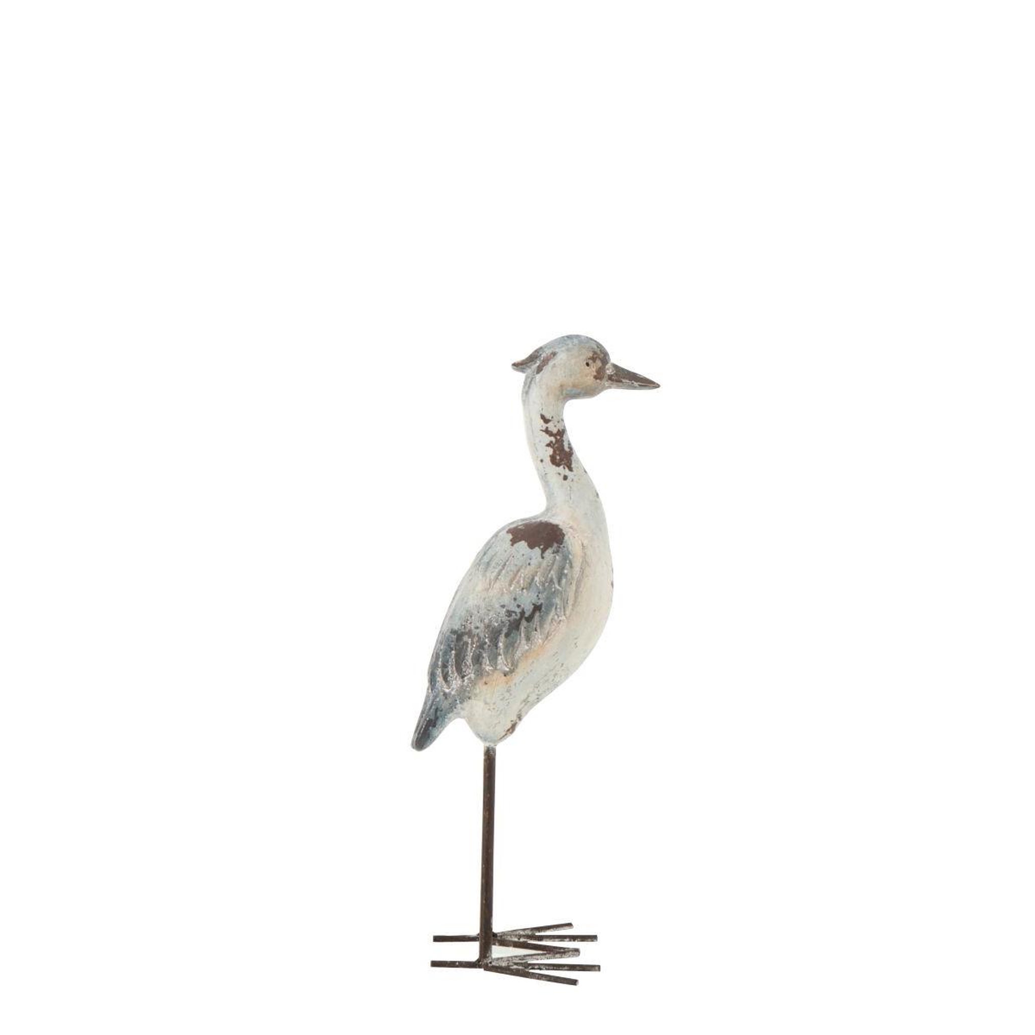 Voir la diapositive 3 : J-LINE Statue oiseau d'extérieur  basil  51cm bleu