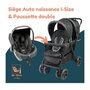 Voir la diapositive 6 : BAMBISOL Poussette double jumeaux - BAMBISOL - Combiné Poussette Double + Siege Auto I-size - 4 roues - Noir