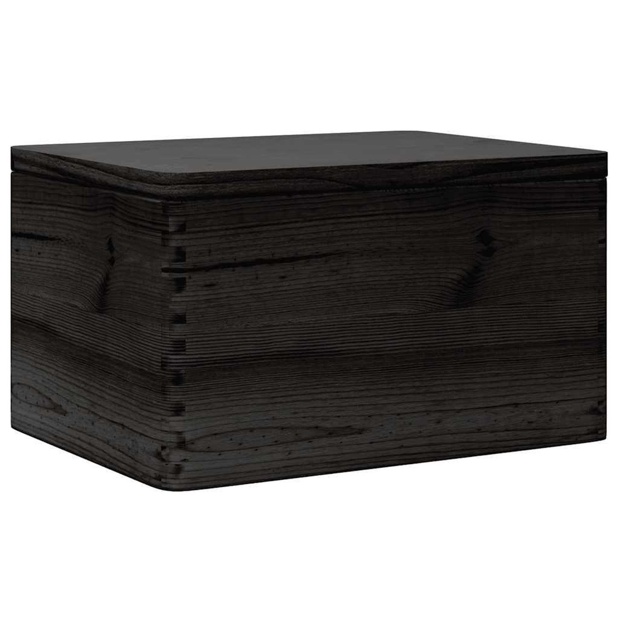 Voir la diapositive 2 : VIDAXL Boîte en bois avec couvercle noir 40x30x23cm bois de pin massif