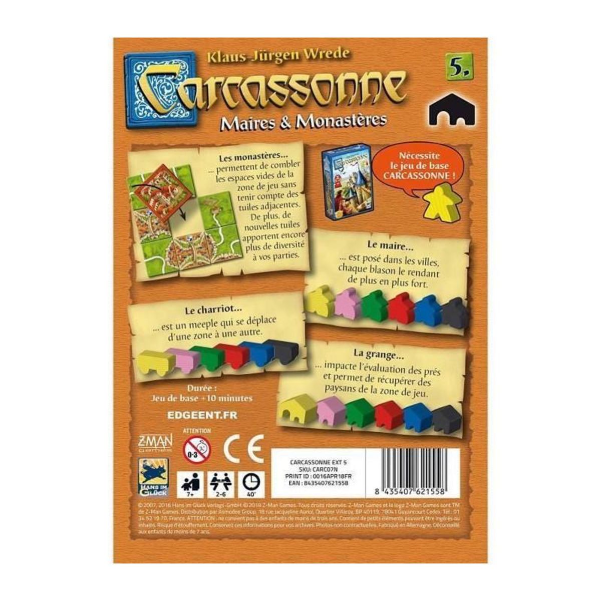 Asmodee Carcassonne - Ext. 5 Maire + Monasteres