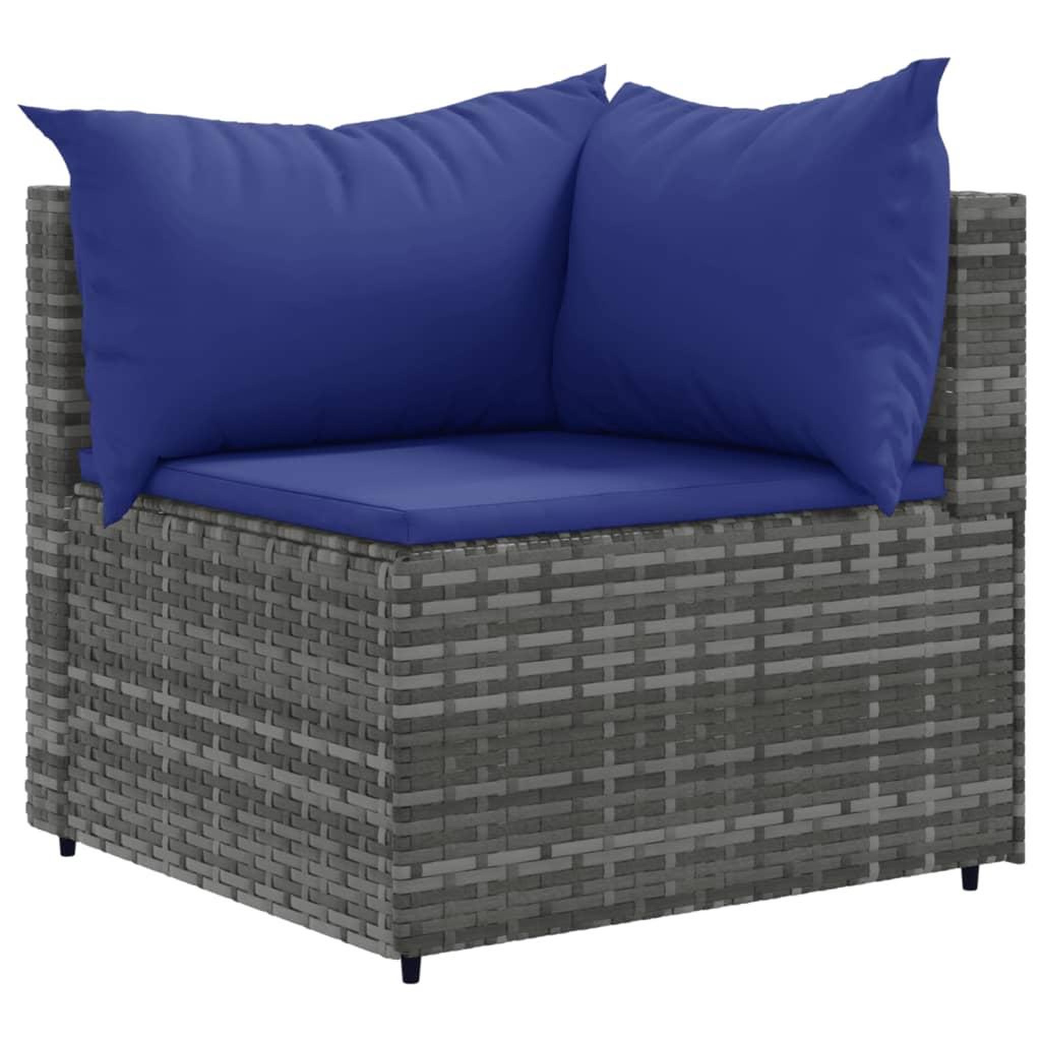 Voir la diapositive 3 : VIDAXL Salon de jardin 5 pcs avec coussins Gris Resine tressee