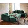 Voir la diapositive 2 : BEST MOBILIER Lena - canapé panoramique d'angle droit 7 places - convertible avec coffre - en velours côtelé