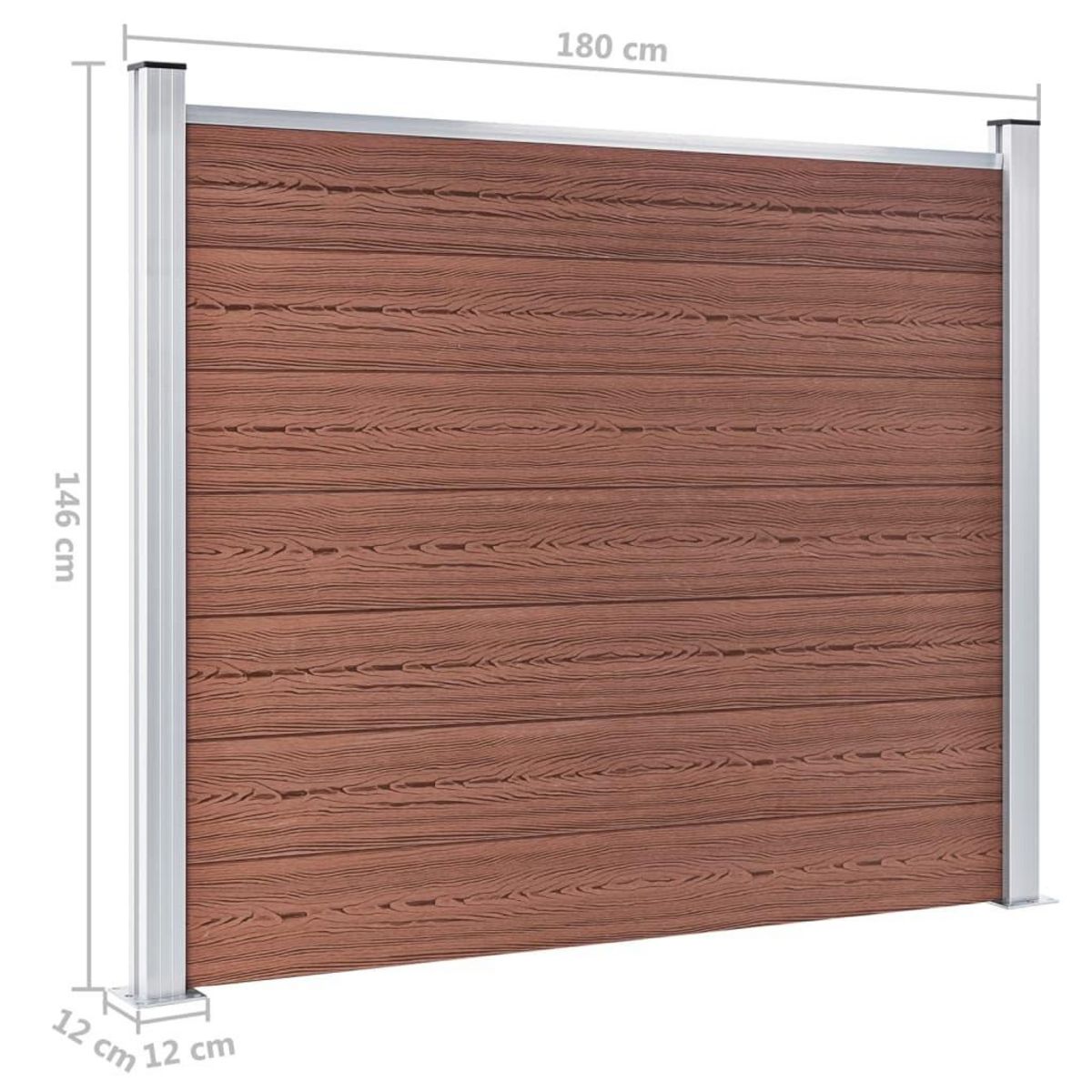 VIDAXL Panneau de cloture WPC 180x146 cm Marron