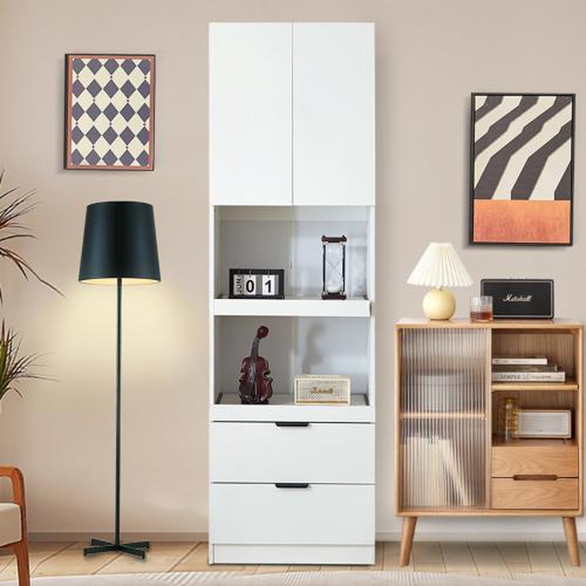 Voir la diapositive 2 : MERAX Buffet de cuisine 4 portes 0 tiroirs - 59,5 cm blanc mdf