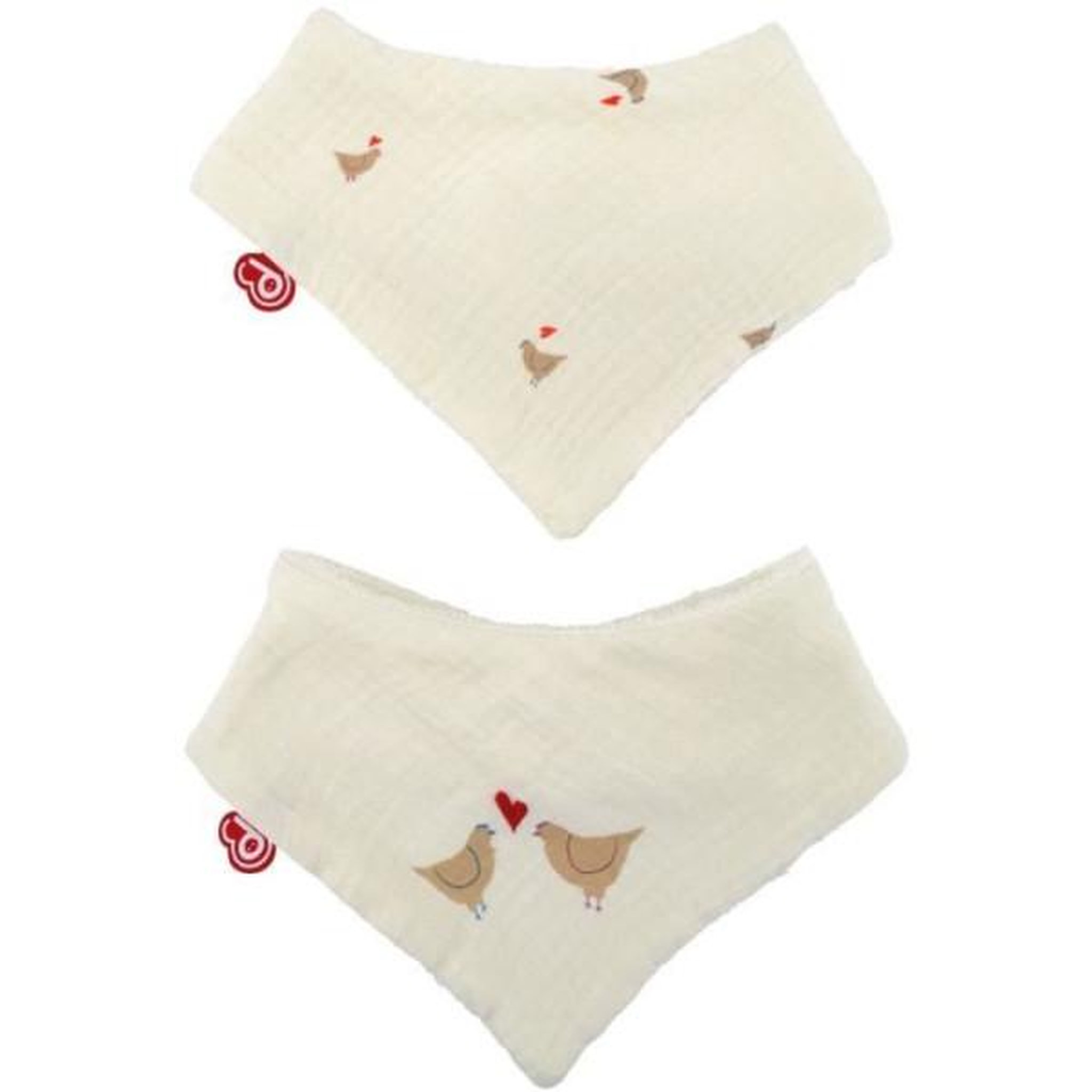 DOMIVA Lot de 2 bavoirs bandanas - domiva - maternity love - coton doux et absorbant - boutons-pression ajustables