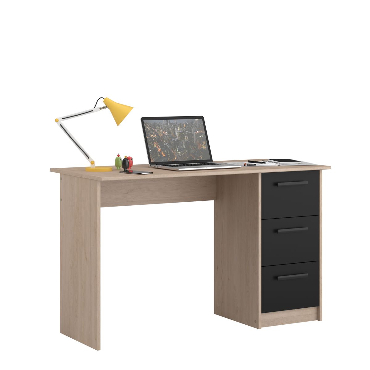 Bureau enfant droit 3 tiroirsL121 x H74 x P55cm STUDY