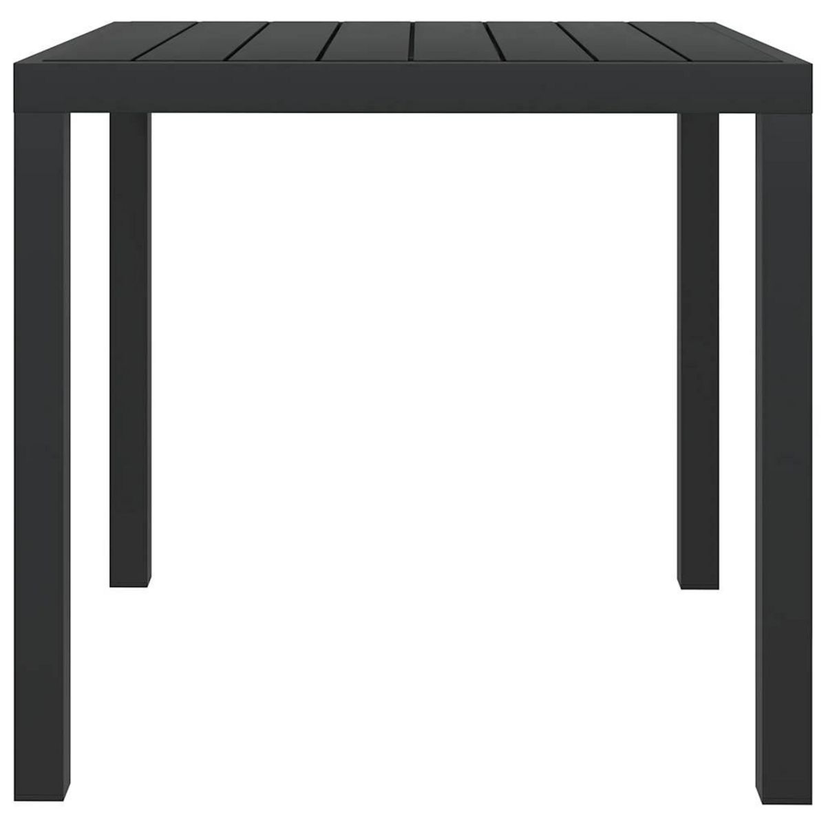 VIDAXL Table de jardin Noir 80 x 80 x 74 cm Aluminium et WPC