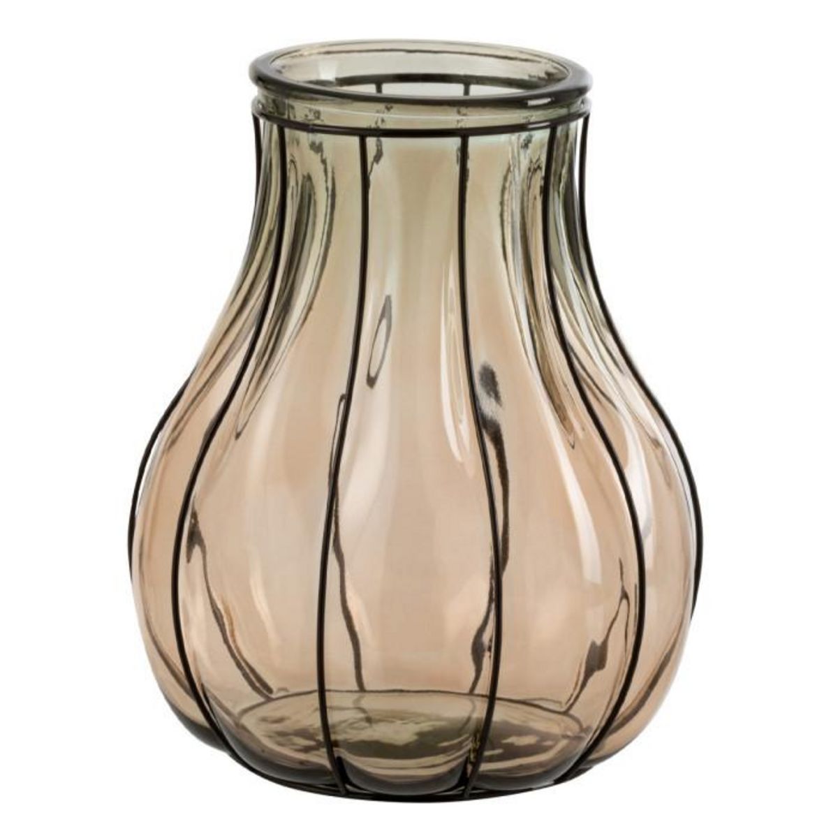 Paris Prix Vase Design en Verre  Fusion  30cm Taupe