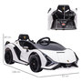 Voir la diapositive 3 : HOMCOM Voiture électrique enfant véhicule électrique enfant de sport supercar 12 V - V. Max. 8 Km/h télécommande incluse ouverture portes MP3 USB effets sonores lumineux blanc