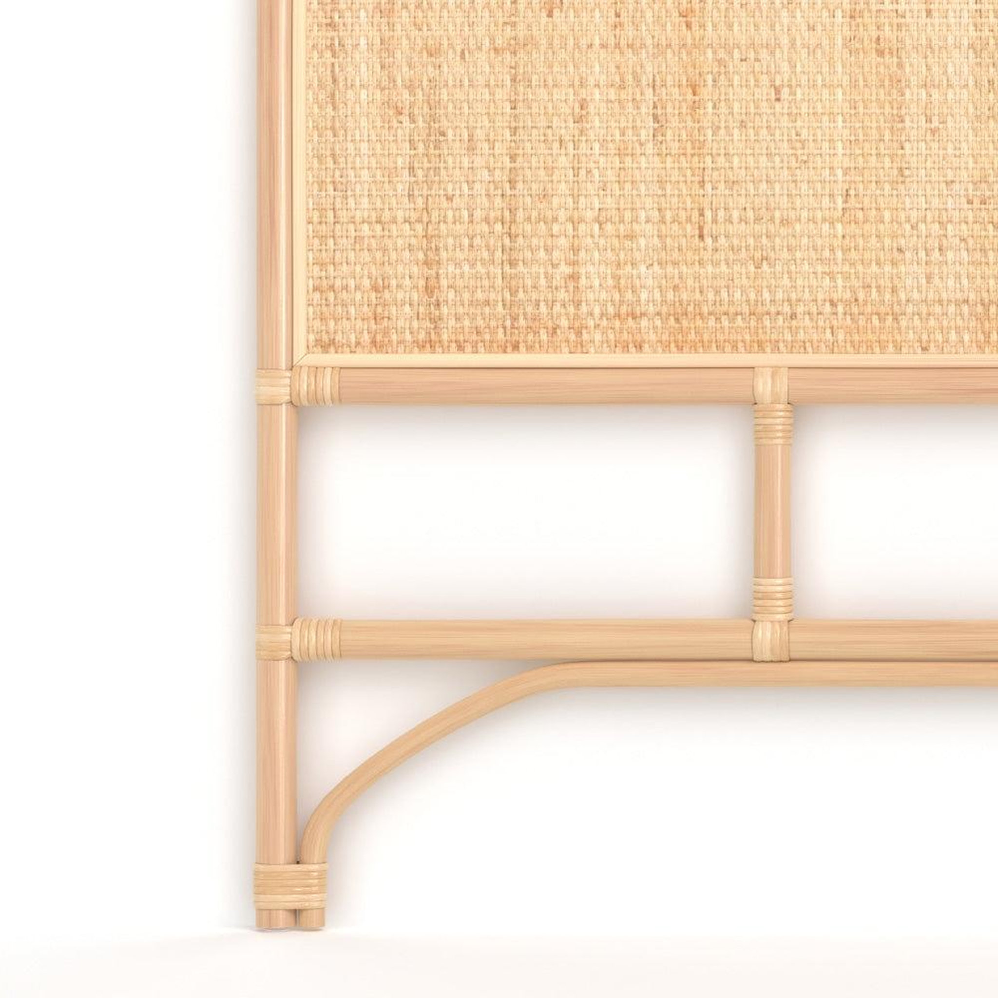Voir la diapositive 3 : MAISON PAVANE Tête de lit 140 cm en rotin naturel-grace