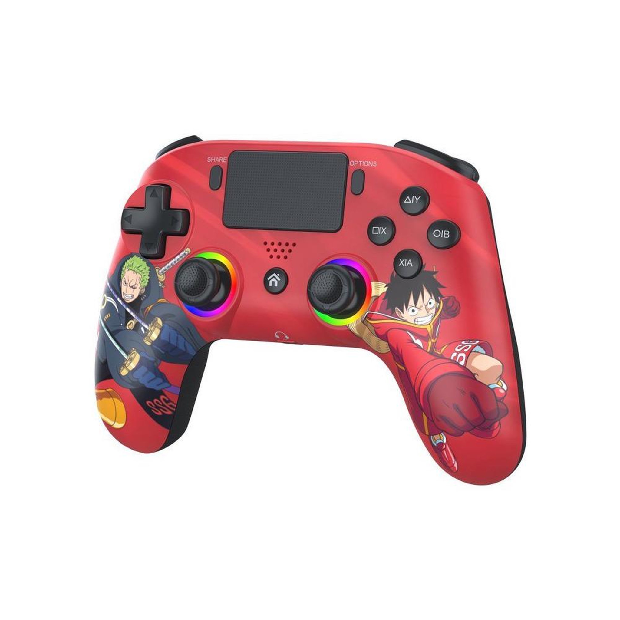 Voir la diapositive 2 : Subsonic Manette sans fil bluetooth ps4 et pc one piece luffy vs zoro noire, led rgb programmable, 2 pagaies arrière m1/m2, haut-parleur et jack 3,5 mm
