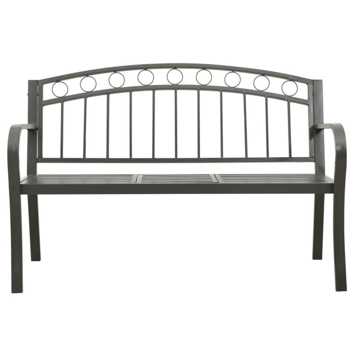 VIDAXL Banc de jardin avec table Gris 120 cm Acier