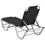VIDAXL Chaise longue aluminium et textilene noir