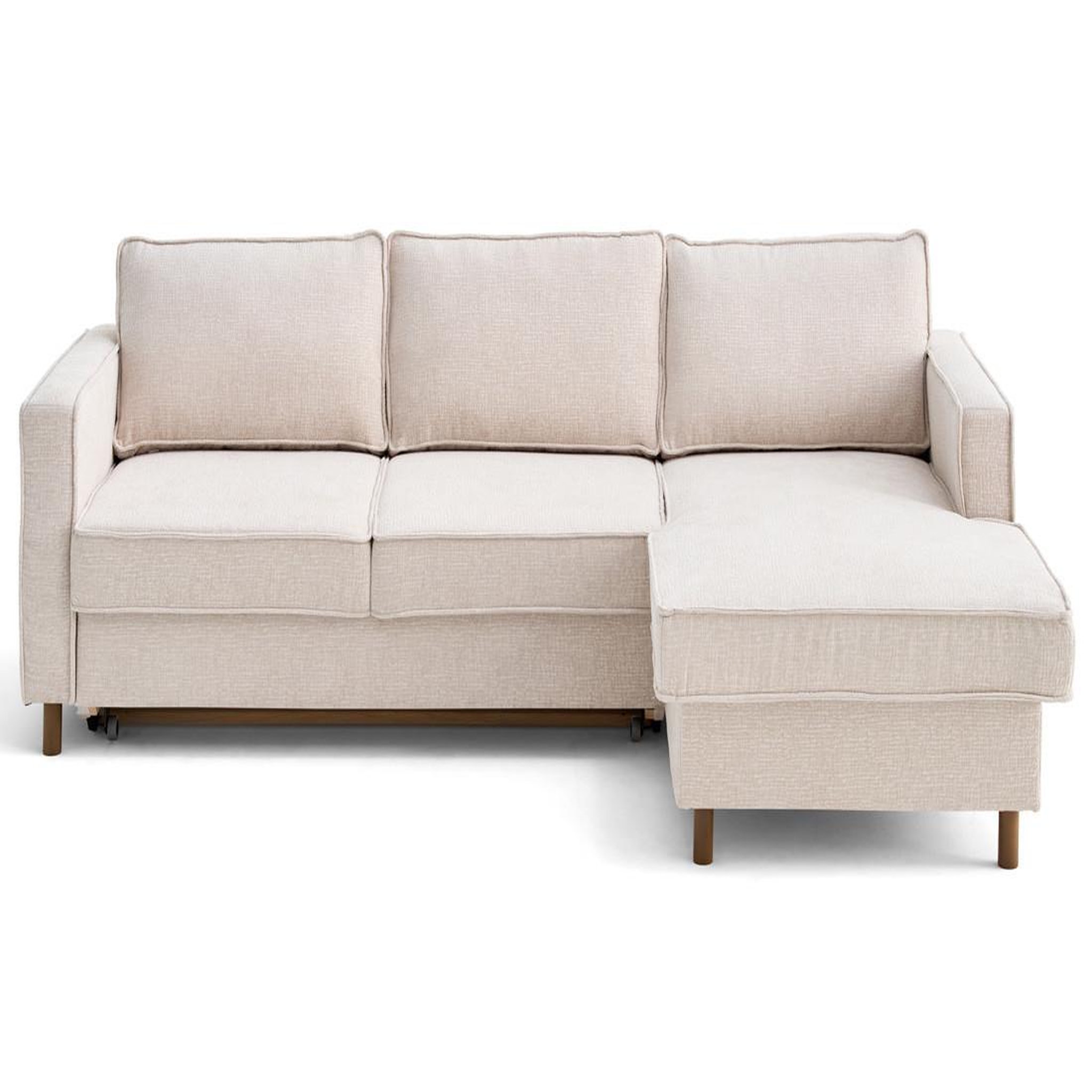 Voir la diapositive 4 : LISA DESIGN Jake - canapé d'angle droit 4 places convertible avec coffre en tissu velours relief