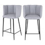 Voir la diapositive 1 : MAISON PAVANE Lot de 2 chaises pour îlot central 67 cm en tissu gris clair-Rosy