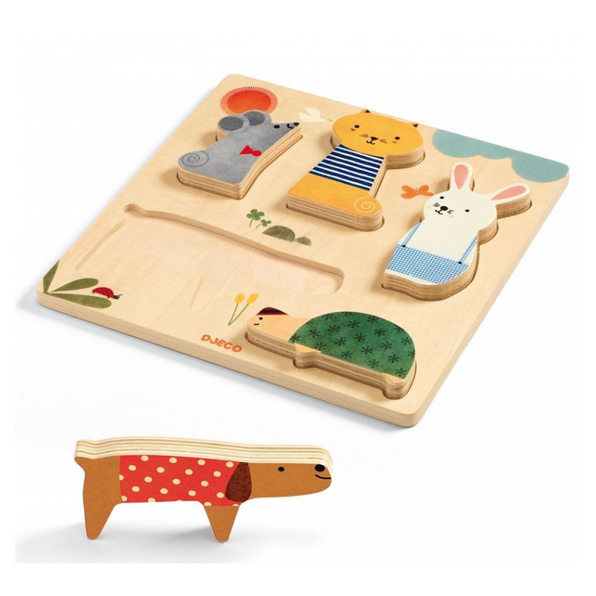 Djeco Puzzle a formes Woodypets