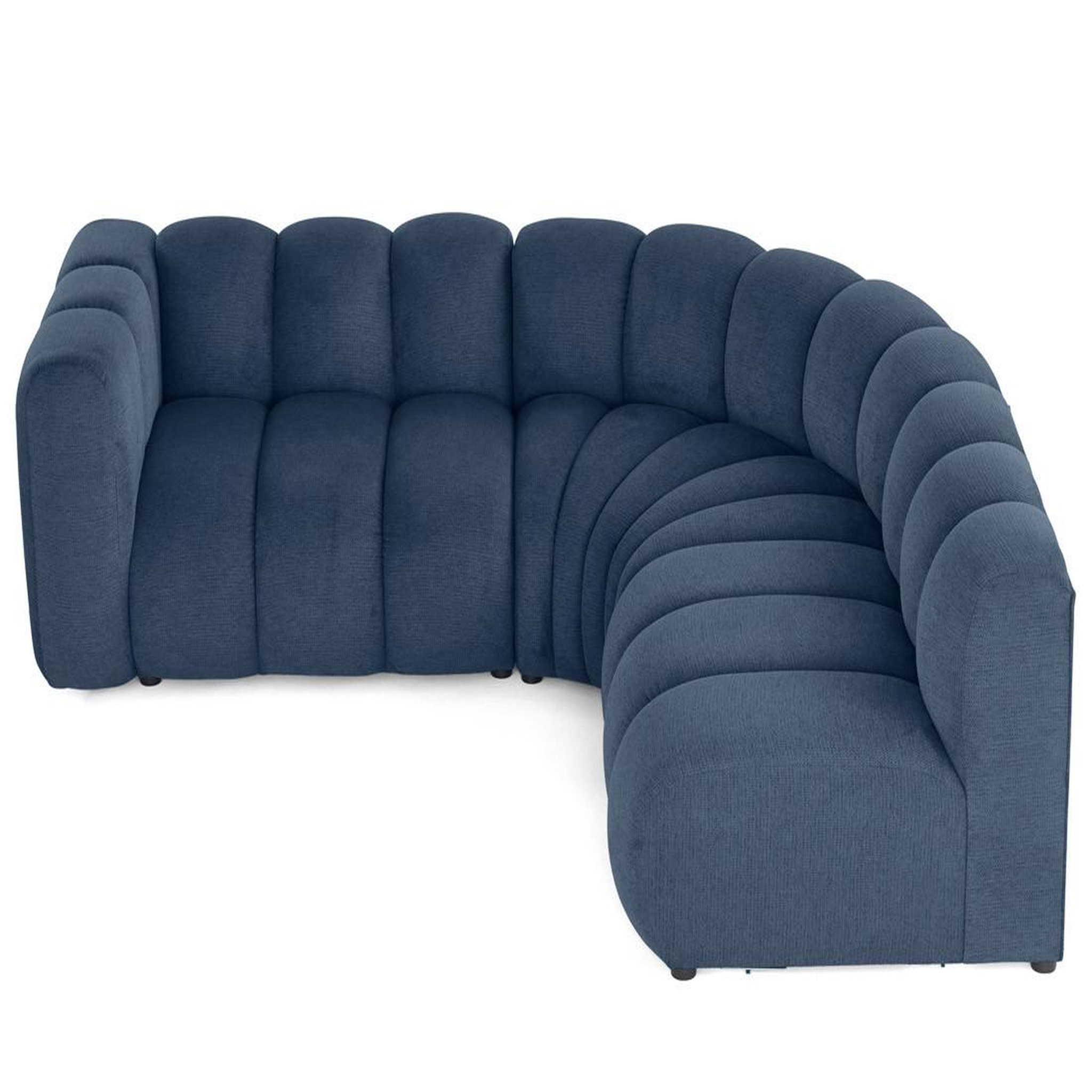 Voir la diapositive 3 : LISA DESIGN Debbie - canapé modulable d'angle droit 4 places avec accoudoir en tissu texturé