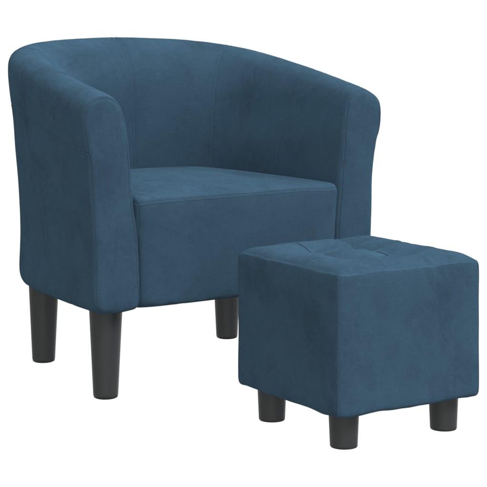 Voir la diapositive 2 : VIDAXL Chaise cabriolet avec repose-pied bleu fonce velours