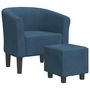Voir la diapositive 2 : VIDAXL Chaise cabriolet avec repose-pied bleu fonce velours