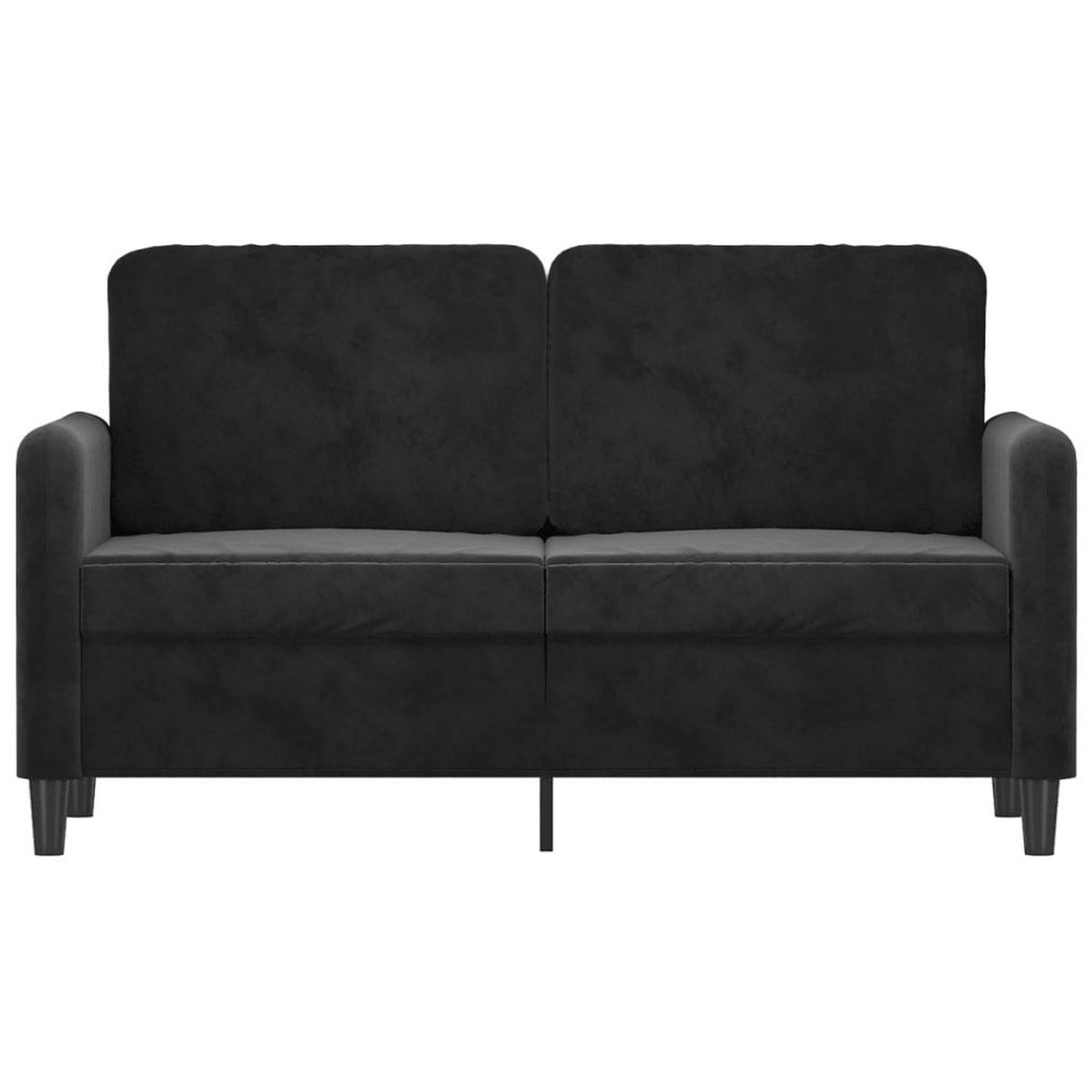 VIDAXL Canape a 2 places Noir 120 cm Velours