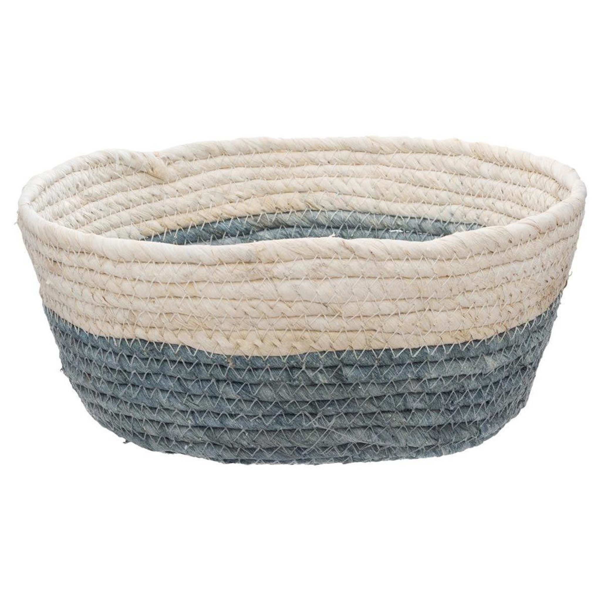 Voir la diapositive 4 : ATMOSPHERA Lot de 3 paniers de rangement rond  circ  25cm naturel