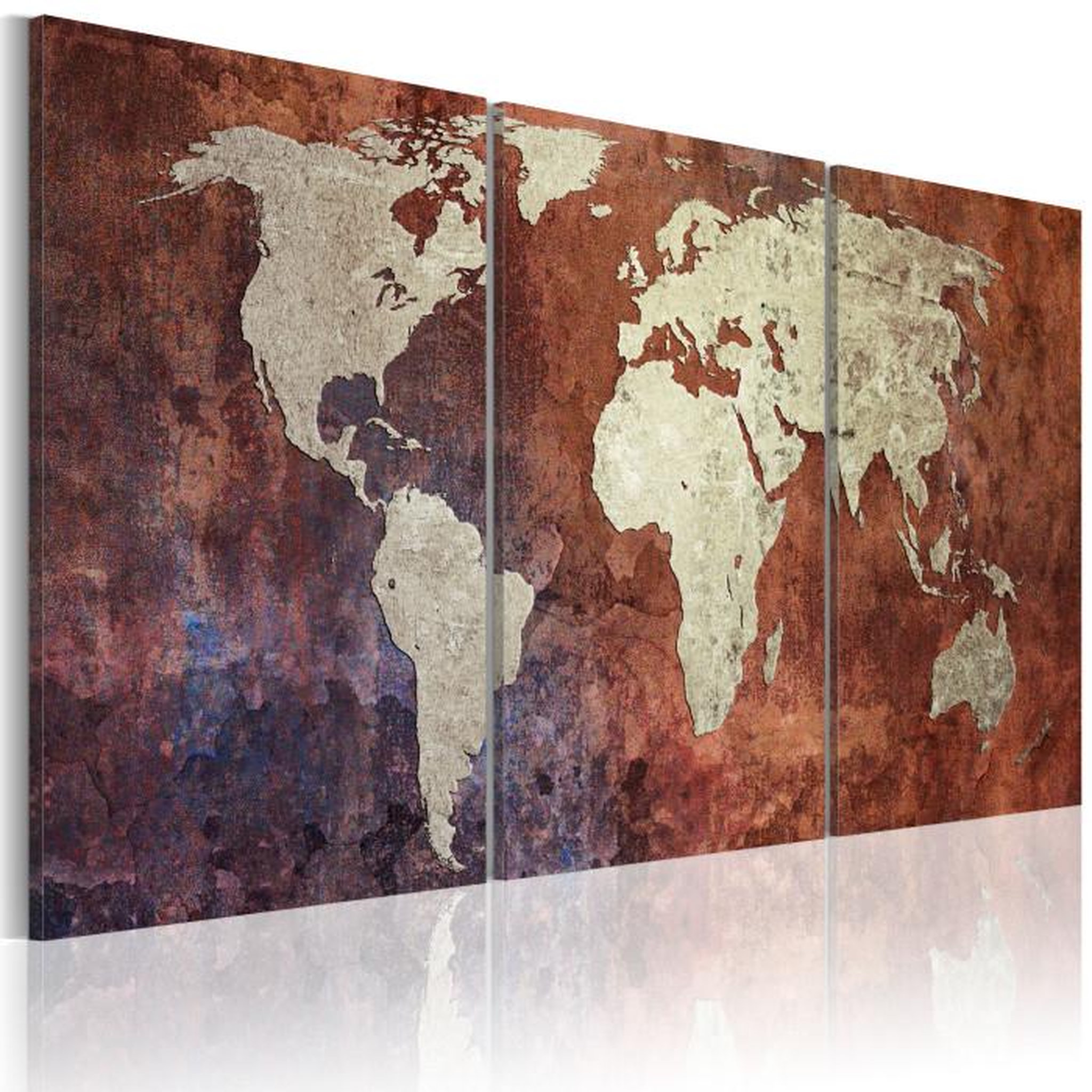 Paris Prix Tableau Imprimé  Continents D'acier. Coloris disponibles : Multicolore