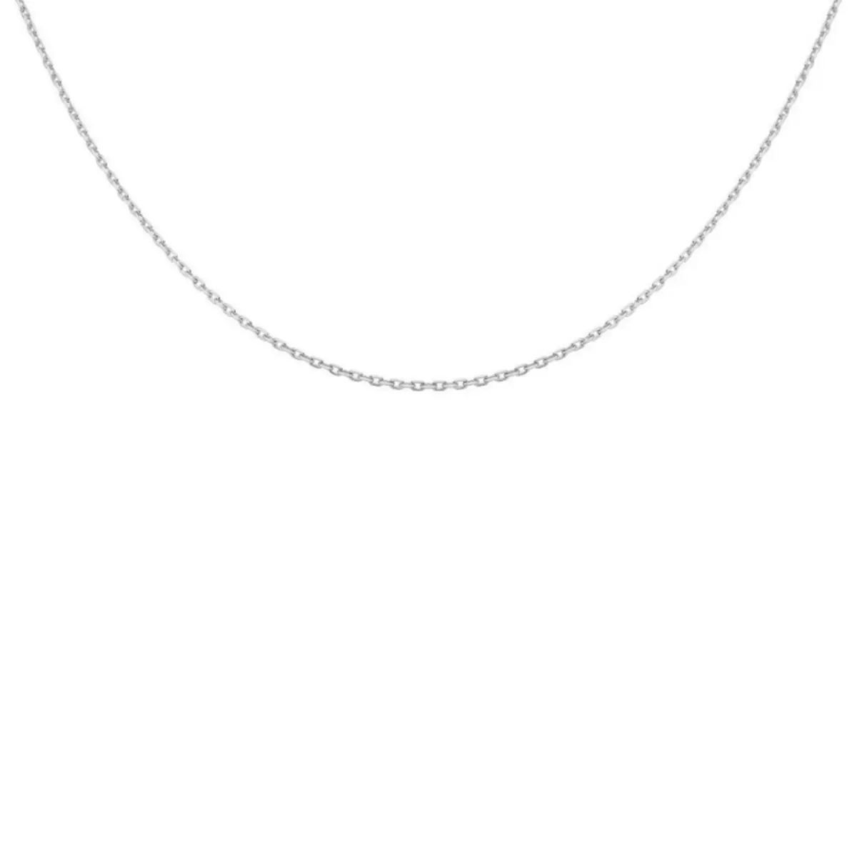 L'ATELIER D'AZUR Collier Chaine Forçat Diamantée - Or Blanc - Femme ou Enfant