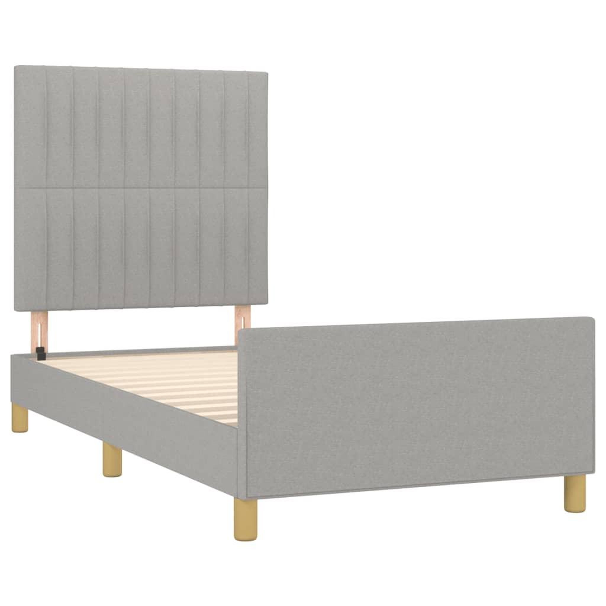 Voir la diapositive 4 : VIDAXL Cadre de lit sans matelas gris clair 80x200 cm tissu