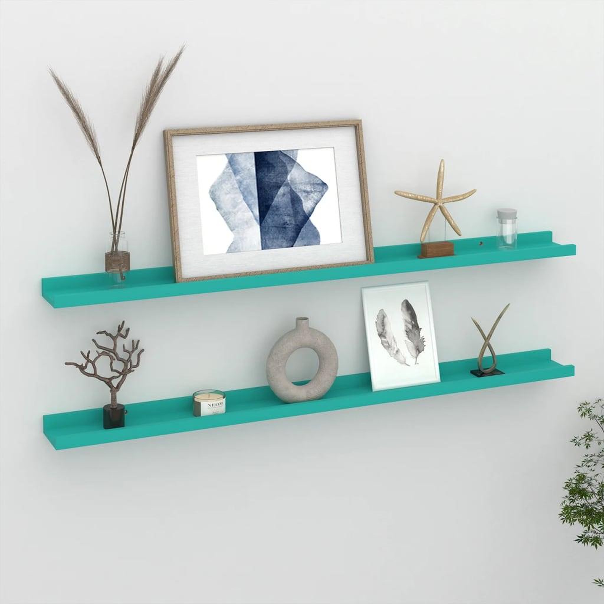Voir la diapositive 1 : VIDAXL Etageres murales 2 pcs Bleu 100x9x3 cm